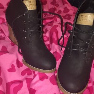 nautica wedged booties